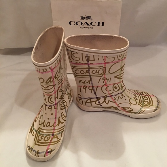 ❗️SOLD❗️White Coach Logo rain boots - Picture 2 of 4
