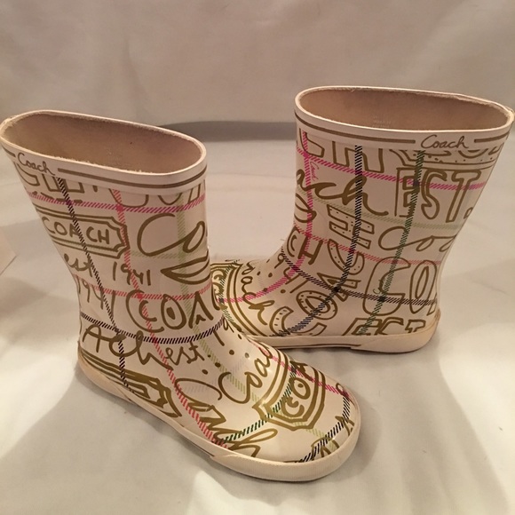 ❗️SOLD❗️White Coach Logo rain boots - Picture 3 of 4