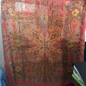 100% silk scarf with fringe never used