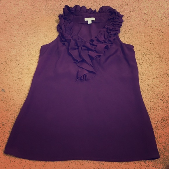 Purple ruffle blouse. Like new