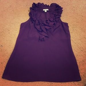 Purple ruffle blouse. Like new