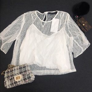 Zara Sheer Lace Top