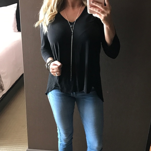 Michael stars LUXE SLUB 3/4 SLEEVE SCOOP NECK TEE - Picture 2 of 4