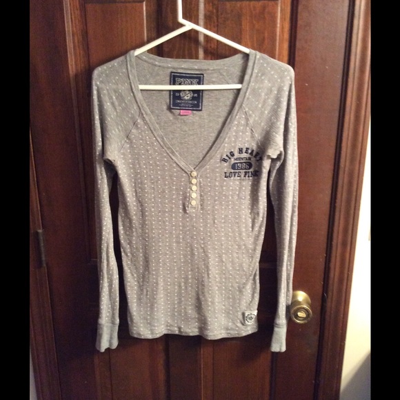 Grey pj top pink brand