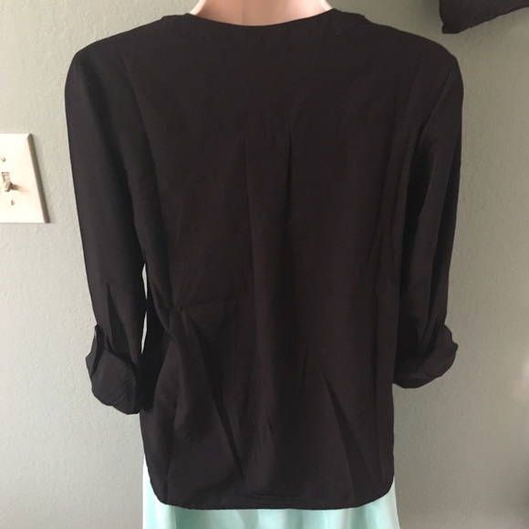 New Black Laced Up Pocket Top - Picture 2 of 4