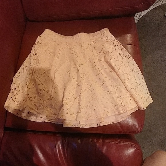 peachy lace skater skirt