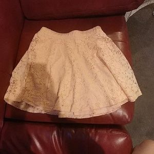 peachy lace skater skirt