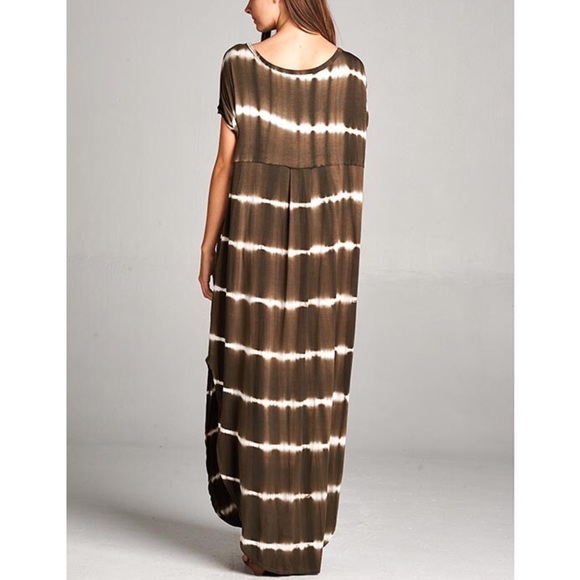 KANA tie dye boho chic dress - OLIVE - Picture 3 of 3