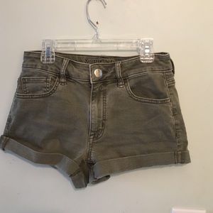 Army green AEO high rise shorts