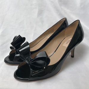 Valentino Black Low Heel Bow Pumps