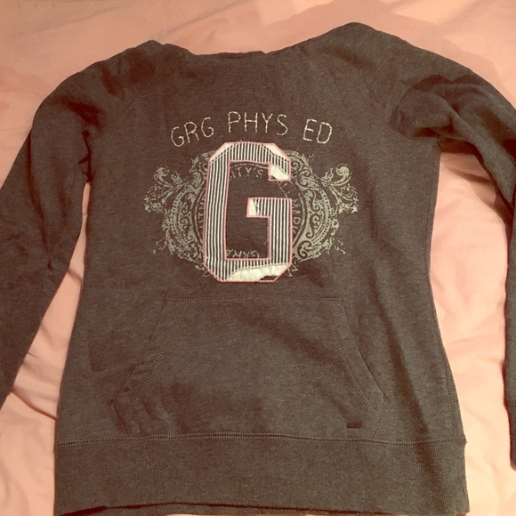 Grey hoodie with graphic print on front - Picture 1 of 4