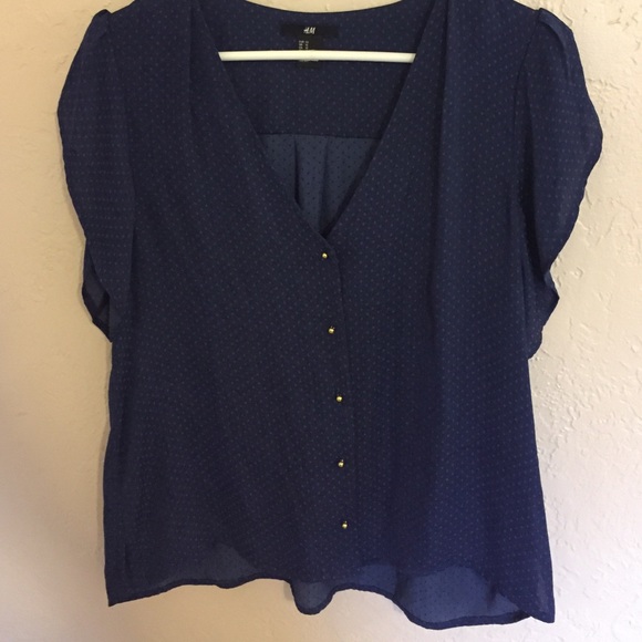 Blue Button up HM top!