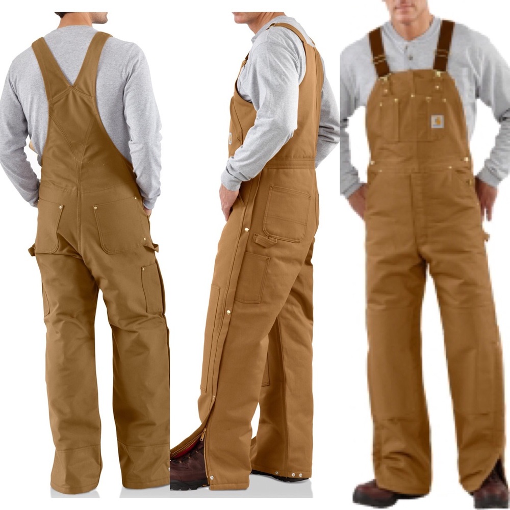 Duck Zip-to-Thigh Bib Overall Quilt Lined