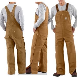 Duck Zip-to-Thigh Bib Overall Quilt Lined