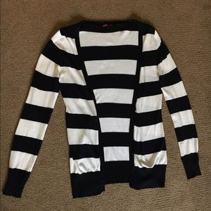 Black & White Striped Cardigan