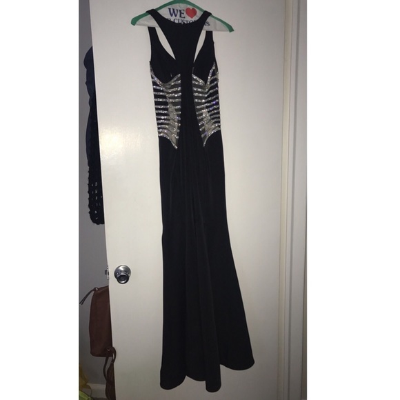 Black and Silver Prom Dress Sz 2