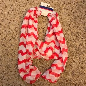 Red & White Chevron Scarf