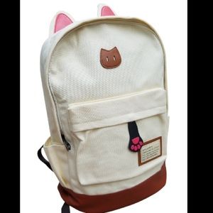 White cat ear backpack