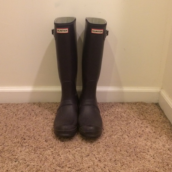 Purple tall hunter boots, US Women's size 9