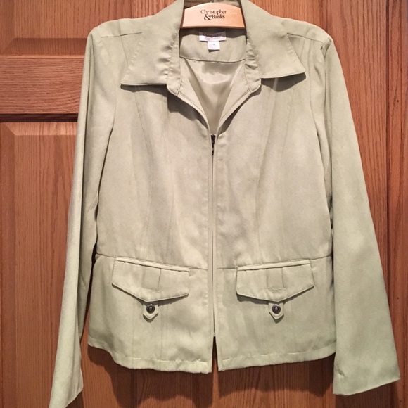 Spring Green Suede Blazer - Picture 1 of 3