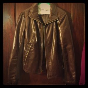 Kenneth Cole brown leather jacket.