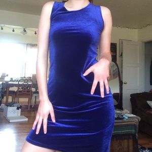 Vintage blue velvet dress