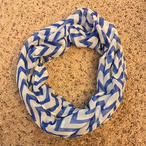 Blue & White Chevron Infinity Scarf