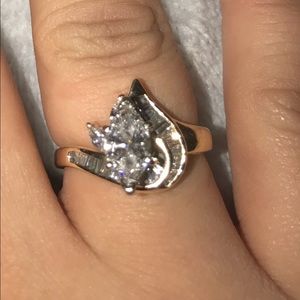 14k gold 1.5 carat diamond ring