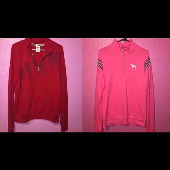 2 VS PINK Half-zips