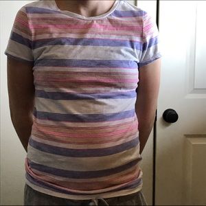 Pink and Purple Striped Shirt