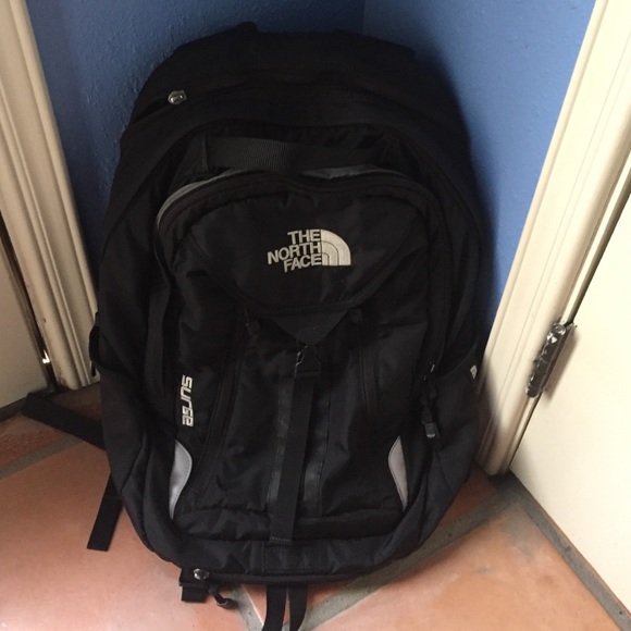 Black North Face Surge Heavy Duty backpack