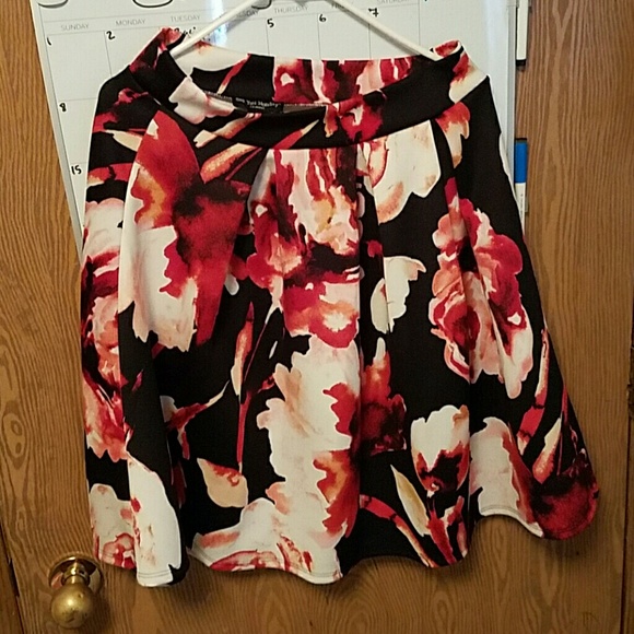 Calf length floral skirt