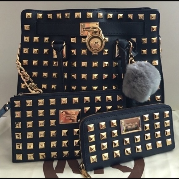 Michael kors navy blue purse/handbag/wallet set - Picture 1 of 3