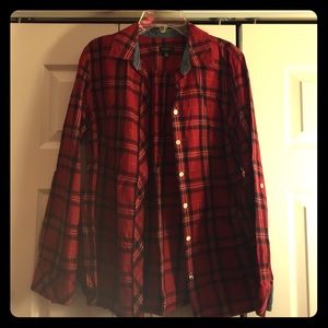 Red/black Talbots plaid shirt, size M.