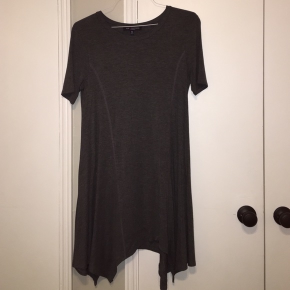 Charcoal gray T-shirt dress