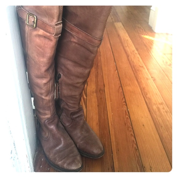 Ann Taylor Loft over-the-knee tan riding boot