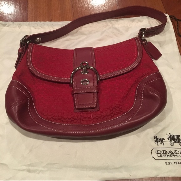 Red Coach Shoulder Purse
