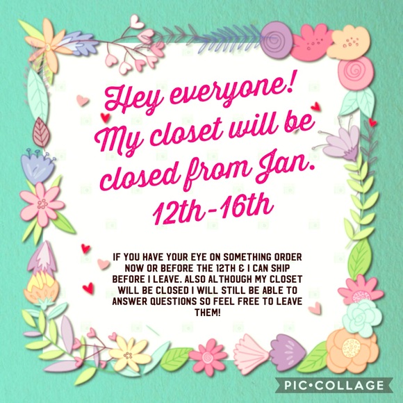 Closet Vacation Notice - Picture 1 of 1