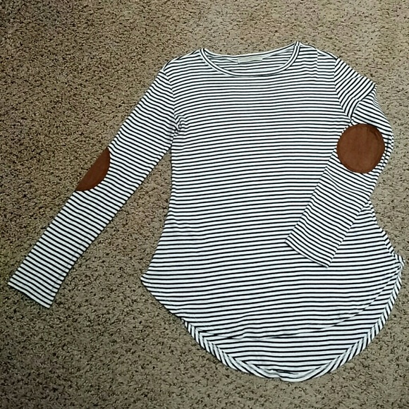 Boutique Striped Shirt With Patches