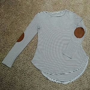 Boutique Striped Shirt With Patches