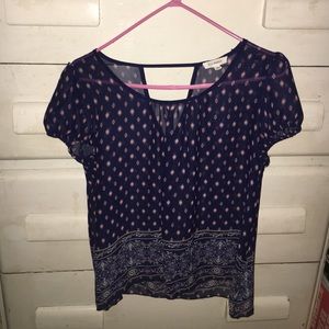 Navy Blue Bohemian Top