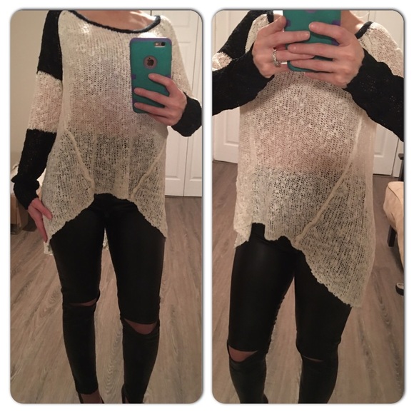 🎉1 LEFT Asymmetrical color tunic sweater - Picture 2 of 2