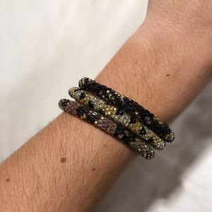 Lily and Laura Bracelets-Gold, Black, Brown