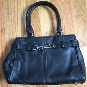 Black leather coach bag