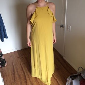 Forever 21 Exposed Back Yellow Maxi Dress