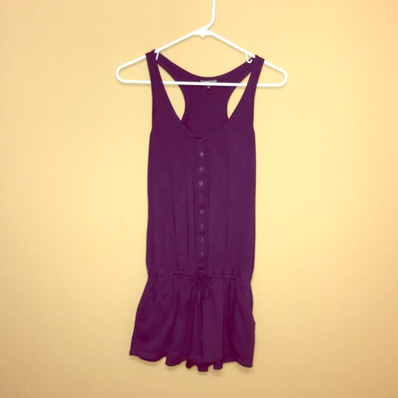 Purple, sleeveless, racerback romper