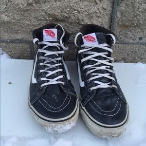 Black Vans, High top.