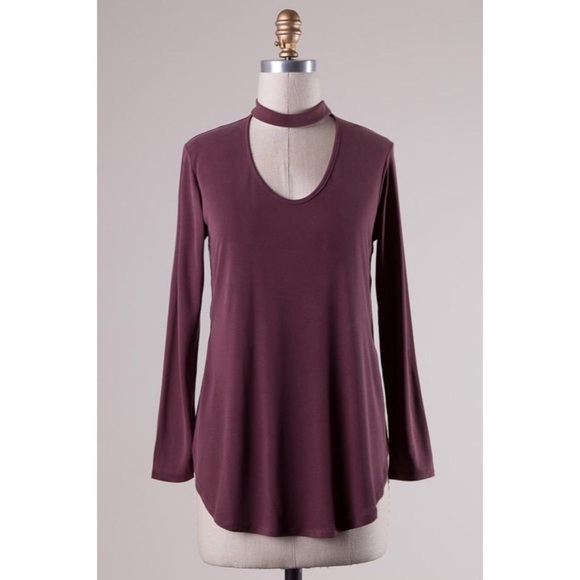 Sold Out!✨Mock Choker Neck Top - Picture 2 of 4
