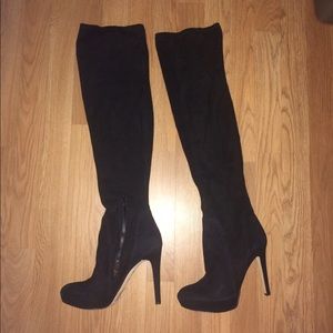 Black knee-high boots