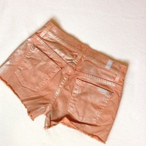 7 for all mankind orange metallic shorts
